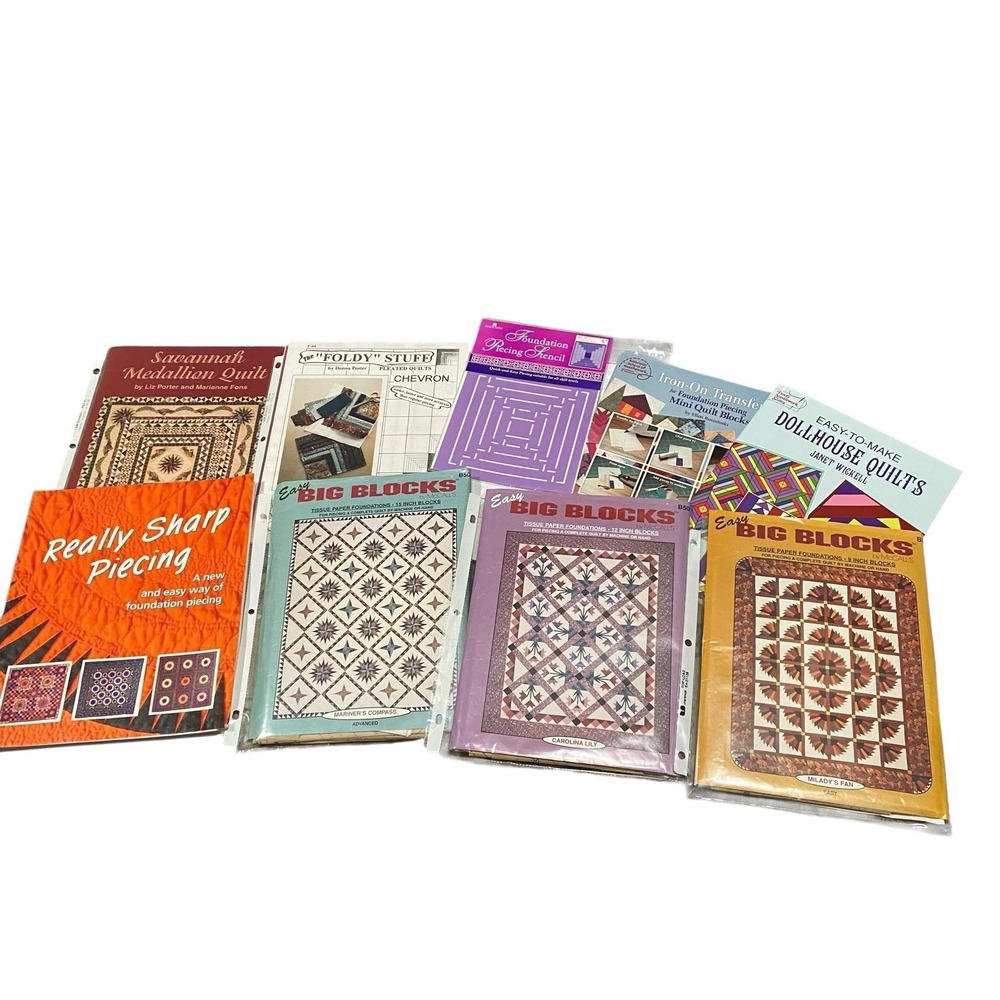 McCall's Easy Big Blocks Tissue Paper Foundations Quilt Patterns Lot Plus More